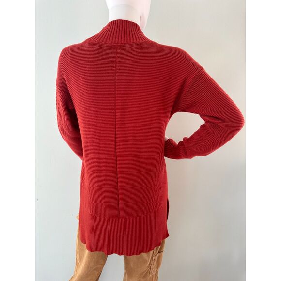 Talbots Women's Rust Orange Long Sleeve Mock Neck Pullover Sweater Knit size S - Picture 3 of 7